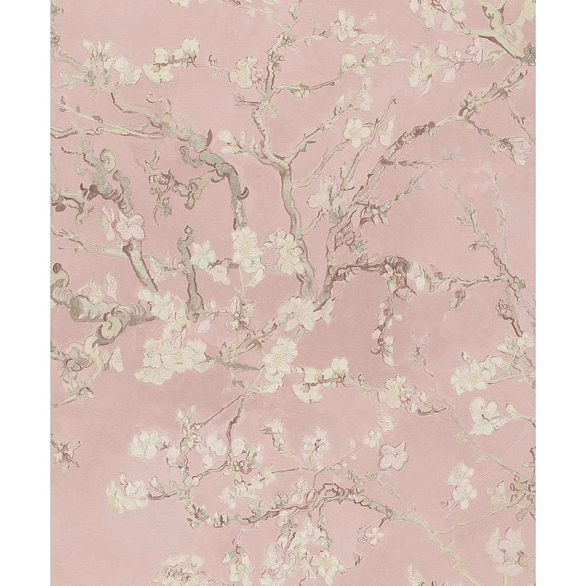 Walls Republic Almond Blossom Bold Floral Blush Pink Paper Strippable Roll วอลล์เปเปอร์โทรศัพท์ HD