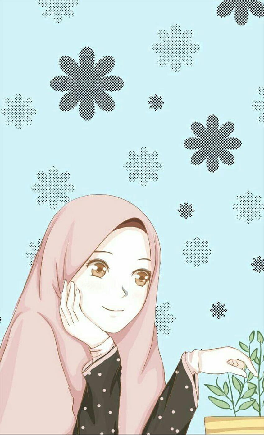무슬림 소녀 만화, 애니메이션 히잡 HD 전화 배경 화면