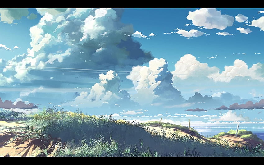cool painterly clouds, chill horizon anime HD wallpaper