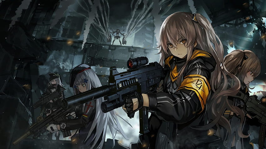 1920x1080 Girls Frontline, Operation, Heavy Weapons, anime ump45 and ump9 HD wallpaper