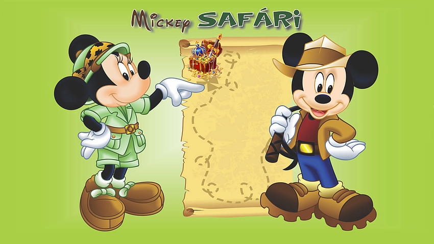隠された宝の背景にミッキーとミニーマウスの漫画サファリクエスト 3840x2160 : 13, mickey safari 高画質の壁紙