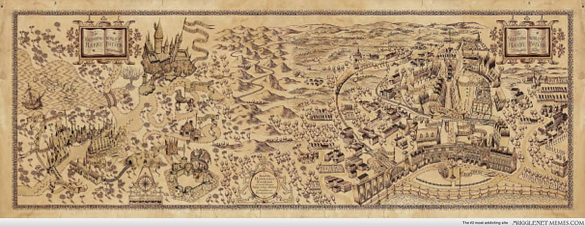 Mapa świata czarodziejów Harry'ego Pottera w wysokiej rozdzielczości, mapa Tapeta HD