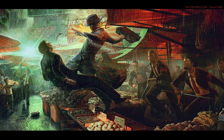 pasar hujan seni fantasi mafia dompet pedang seni bela diri 1280x800 – Fantasi Abstrak, film seni bela diri Wallpaper HD