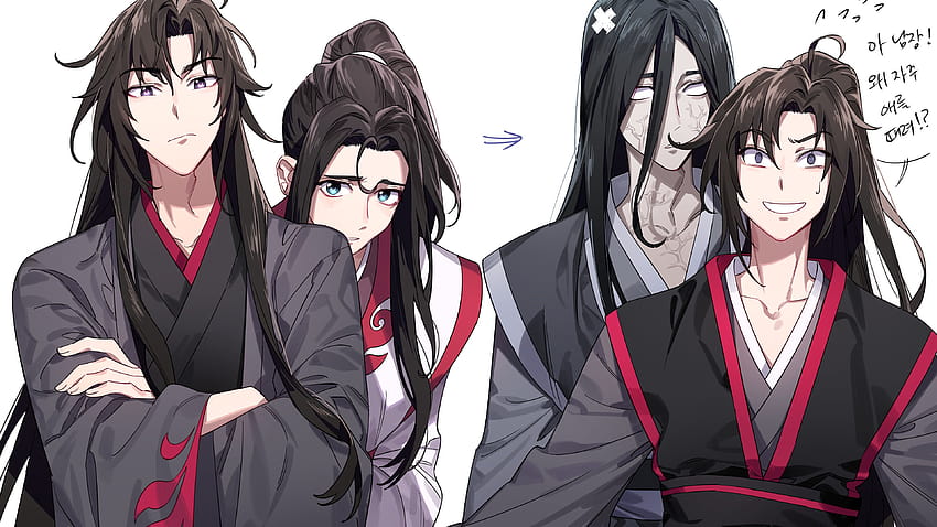 Download wallpaper long hair, two guys, sideways, Chinese clothing, Mo Dao  Zu Shi, Master evil cult, Wei From Xian, LAN Wen JI, section shonen in  resolution 1920x1080