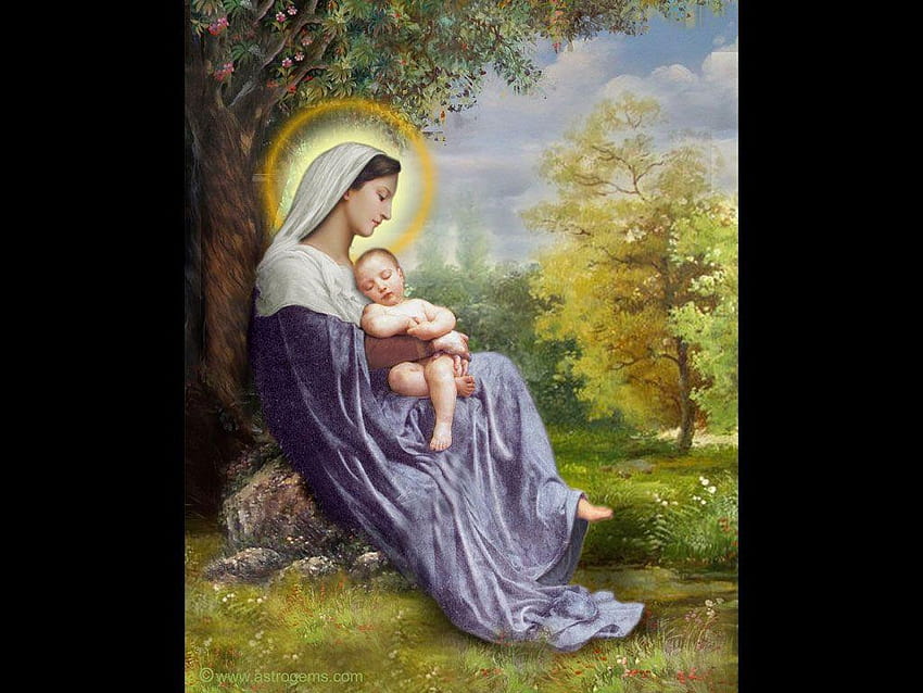 Perawan Maria, bayi yesus dengan ibu mary Wallpaper HD