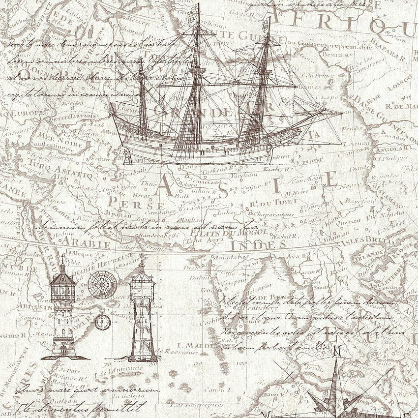 Antique Nautical Map HD phone wallpaper