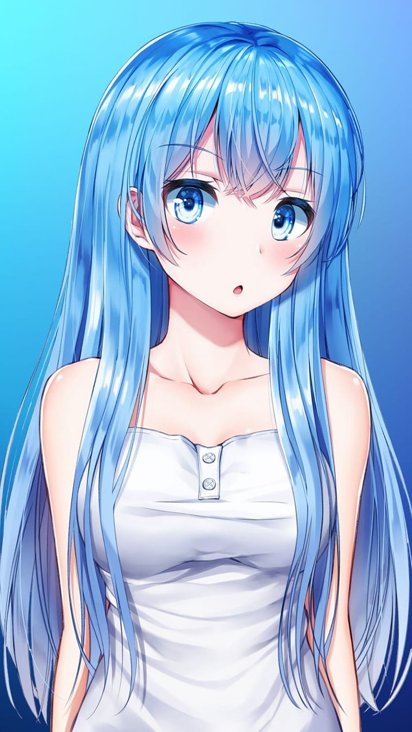 ボード「Anime, kawaii blue hair anime girl」のピン HD電話の壁紙
