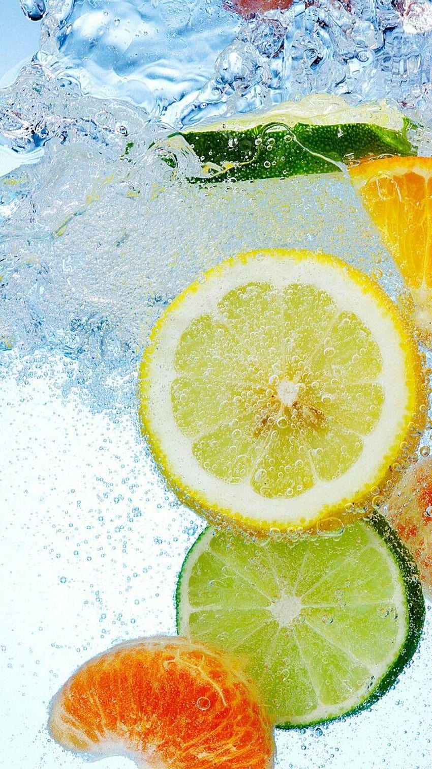 Fruit in Sparkling Water, lemon and sparkling water HD phone wallpaper