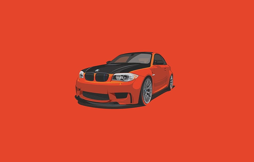 BMW, Orange, Araba, Minimalist , bölüm минимализм, turuncu bmw HD duvar kağıdı