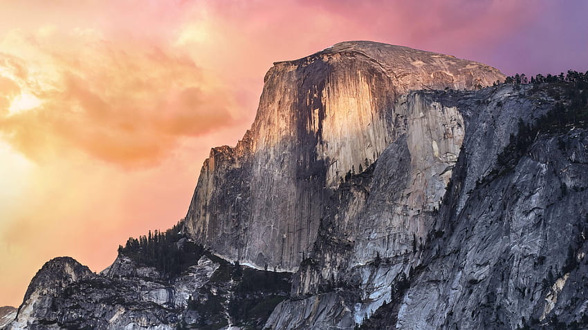 Lista Yosemite z dwoma monitorami, park narodowy Yosemite w połowie kopuły w Kalifornii Tapeta HD