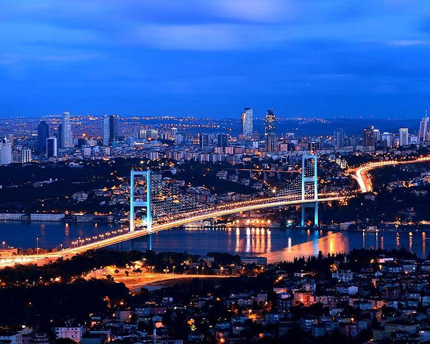 Istambul Turquia Megalópole Pontes Cidades Noturnas 1280x1024, istambul papel de parede HD