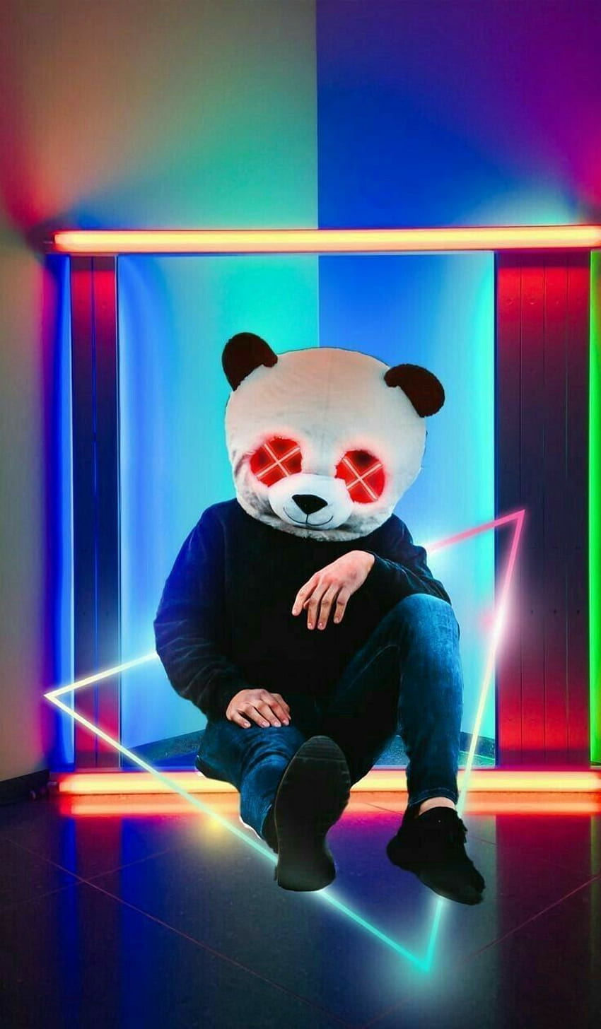 panda on Сохраненные пины, neon bear HD phone wallpaper