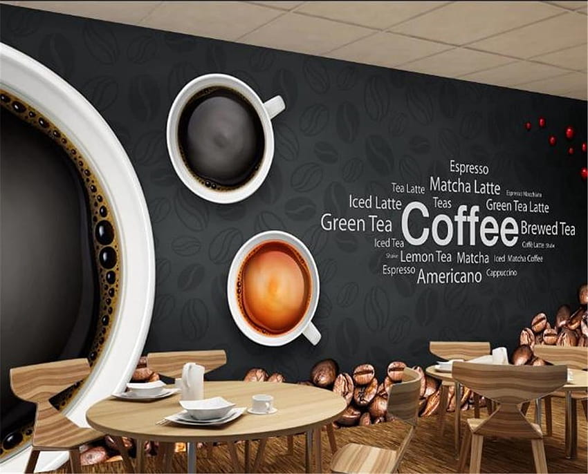 Papel de parede 3D Bar Coffee Shop Europa e América Impressão digital Moisture Home Decor Painting Mural De Yunlin888, $ 7,24 papel de parede HD