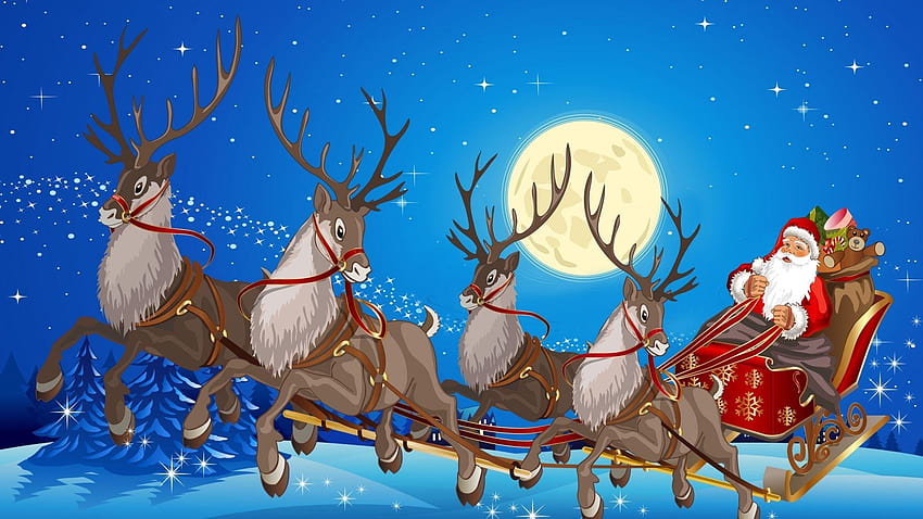 Santa, christmas sled HD wallpaper