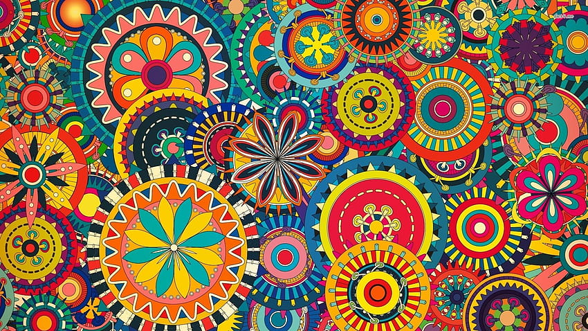 colourful circular patterns [1920 × 1080] :, circle pattern HD wallpaper