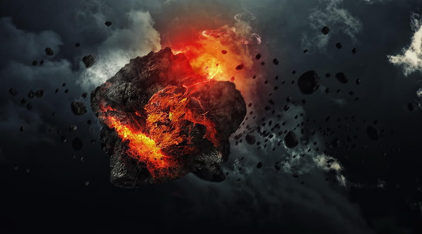 Meteorite Speed Space Debris Smoke HD wallpaper