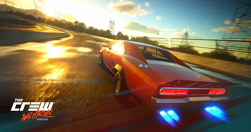 : race cars, vehicle, The Crew, The Crew Wild Run, nitro, sports car, Dodge Charger Hellcat, Dodge Charger R T 1968, driving, supercar, screenshot, computer , automotive design, automobile make, pc, nitro cars HD wallpaper