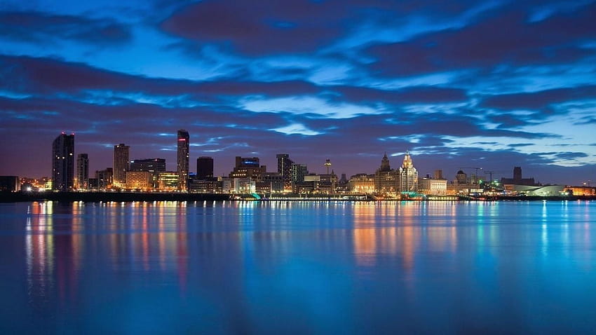 Liverpool City, evening reflections HD wallpaper