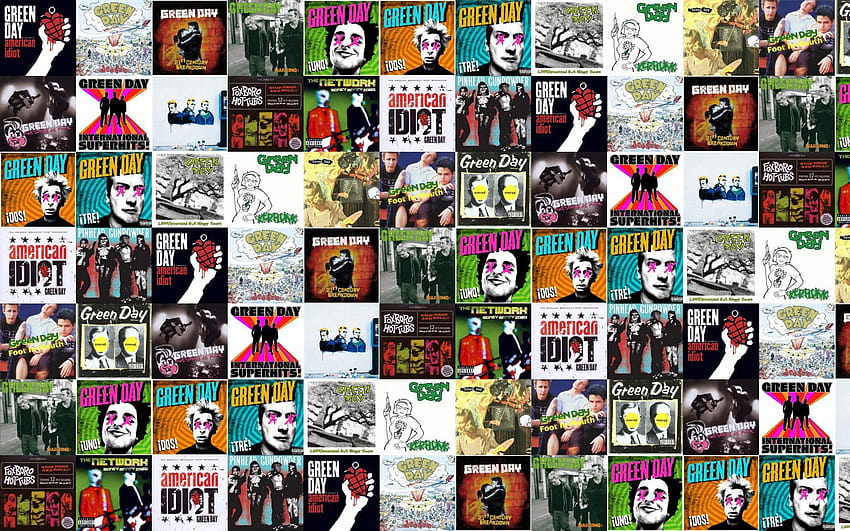 Collage tile tiles music green day punk pop, pop punk bands HD wallpaper