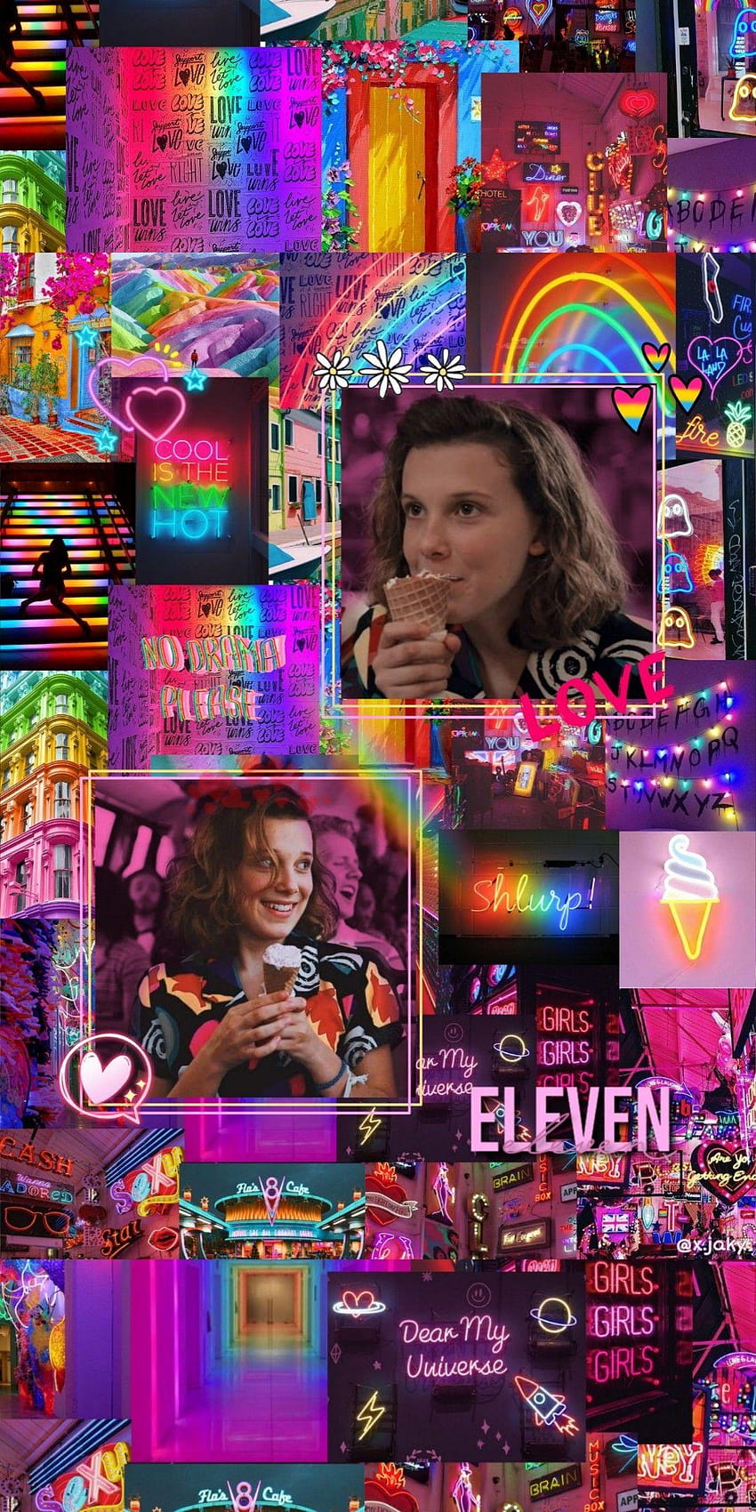 Millie Bobby Brown, Eleven Stranger things 3 Colors, ミリー・ボビー・ブラウン 2020 iphone HD電話の壁紙