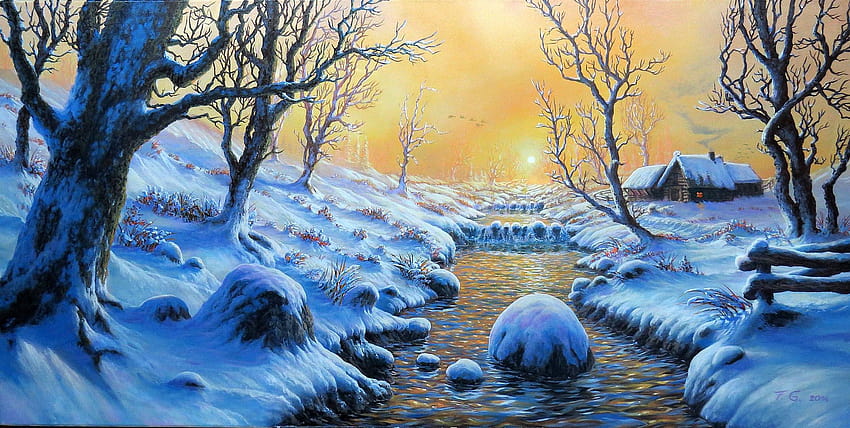 25 Beautiful Digital Art Landscapes and Matte Paintings by Feliks, winter digital landscape HD wallpaper