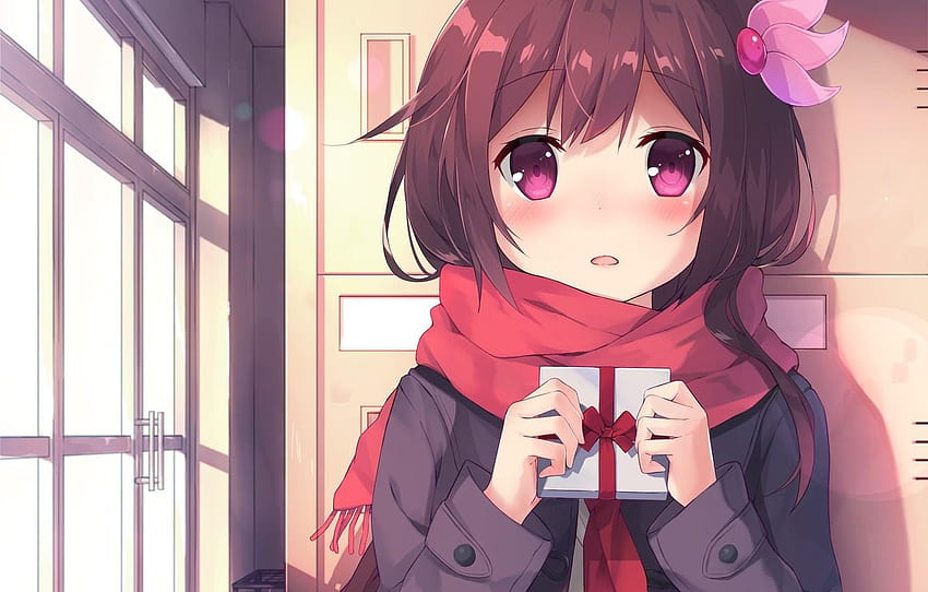 girl, anime, pretty, valentine's day, asian, valentines day anime HD wallpaper