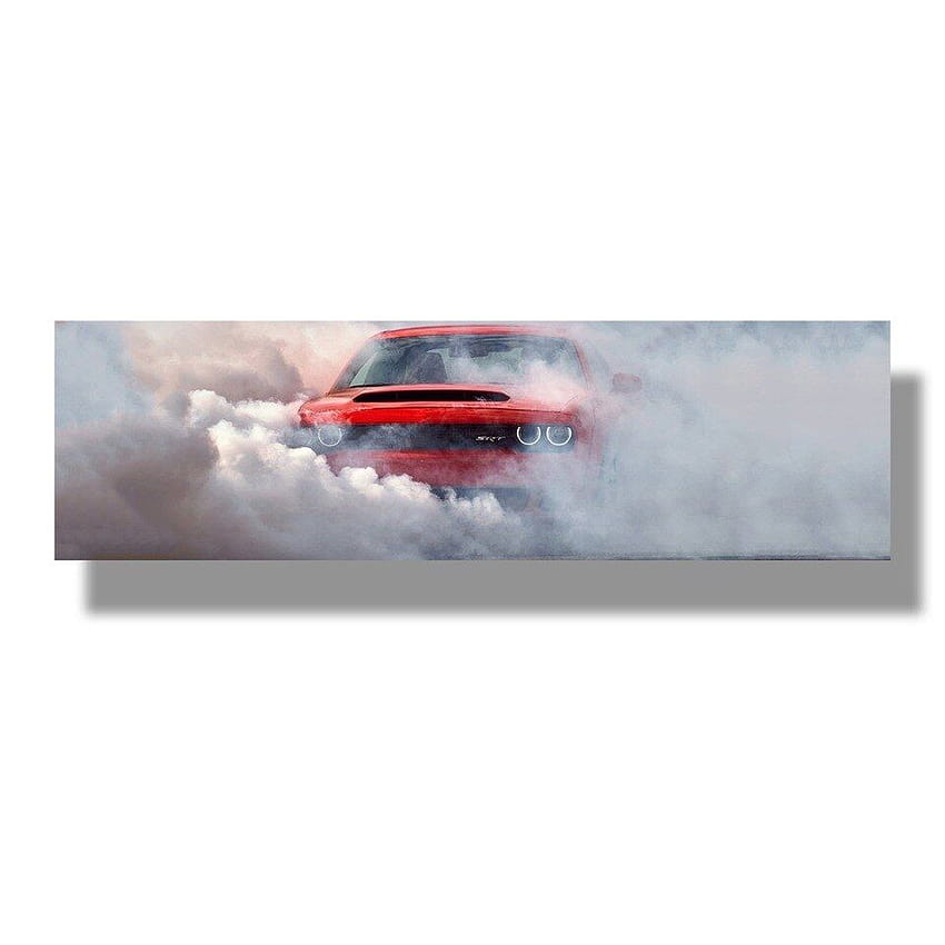Canvas Painting Sports car dodge challenger demon Wall Art Modular Poster Print for living room Home Decor, customized demon cars HD phone wallpaper