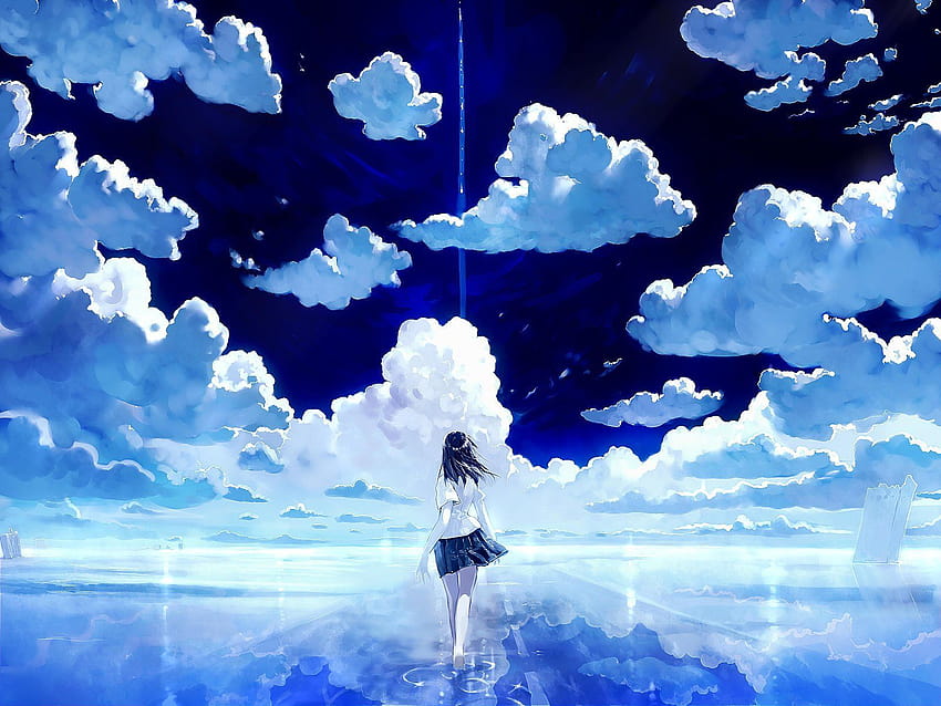 Anime Sky, her blue sky anime HD wallpaper