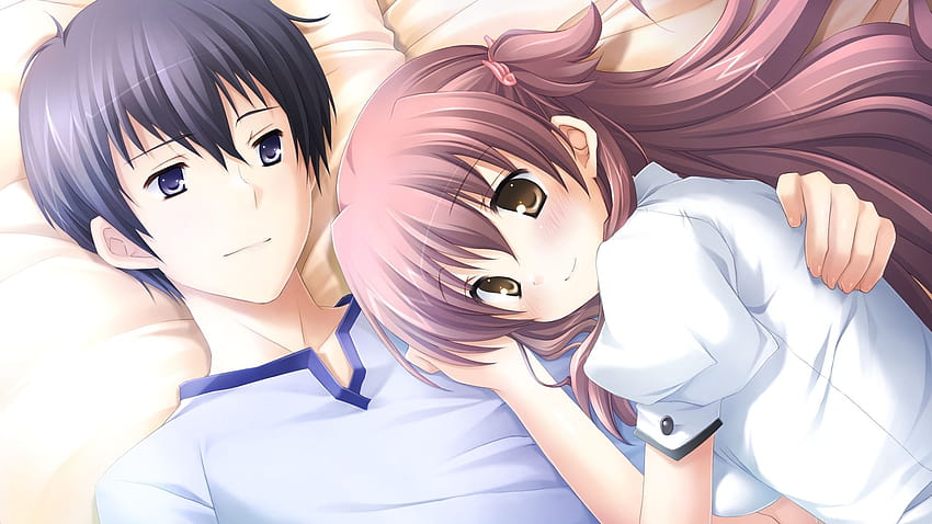 Animated Boy and Girl Hugging, anime girl and boy hug HD wallpaper