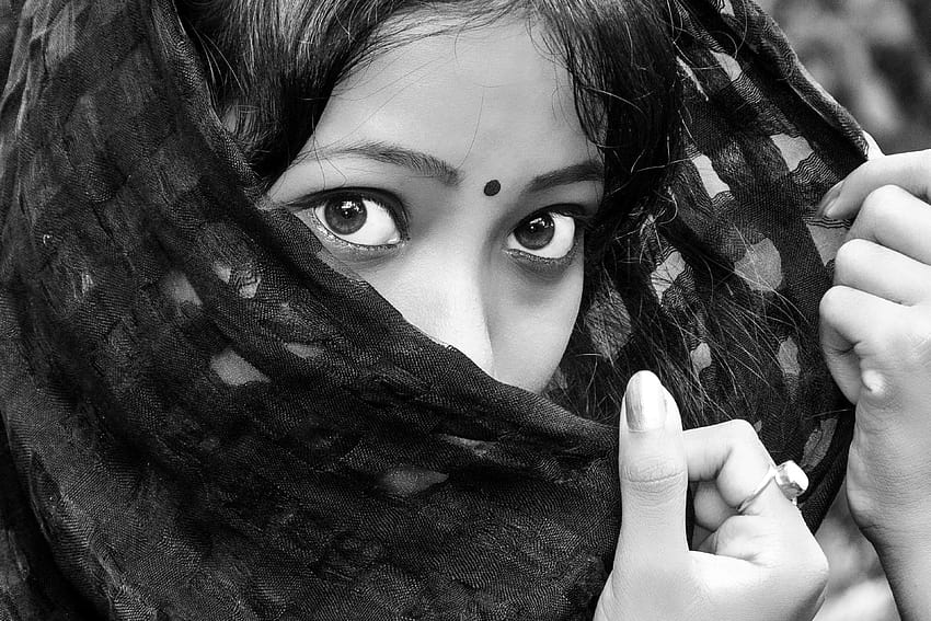 568889 黒, 目, 女の子, インド, インド, 女性, 白, インドの女の子の目 高画質の壁紙