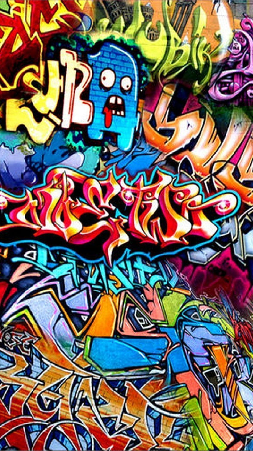 Graffiti coloré effrayant iPhone mobile Abstract Mobile, graffiti mobile Fond d'écran de téléphone HD