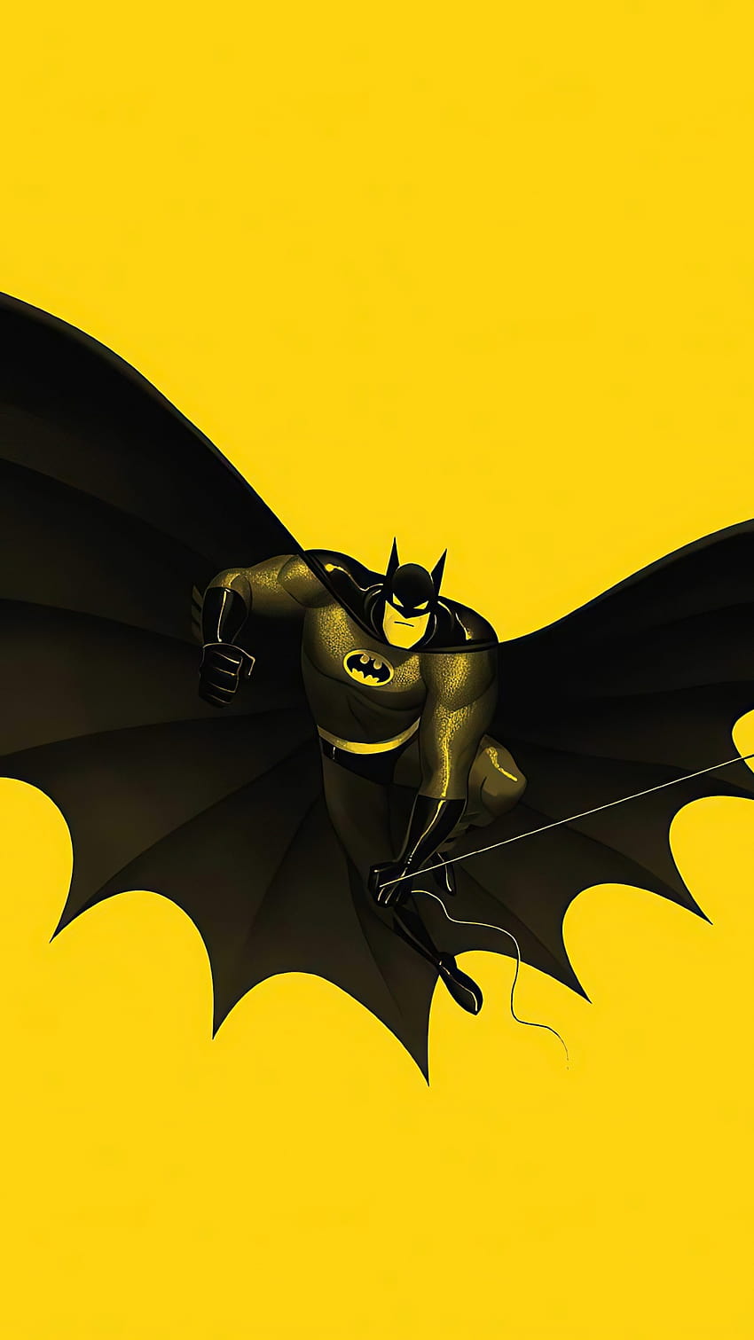 Batman , Minimal art, Fundo amarelo, Preto, Minimal, iphone batman Papel de parede de celular HD