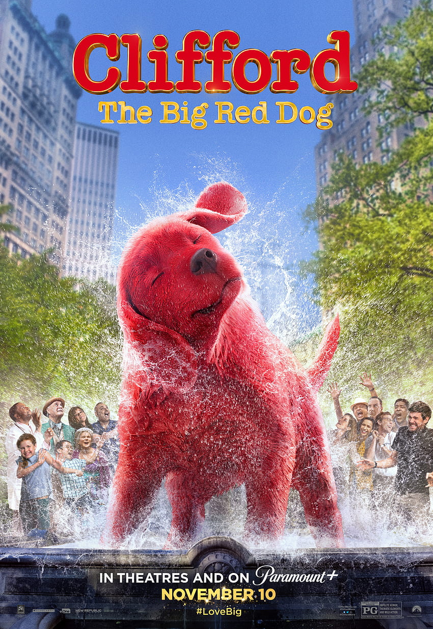 Cartel de la película Clifford, el gran perro rojo fondo de pantalla del teléfono