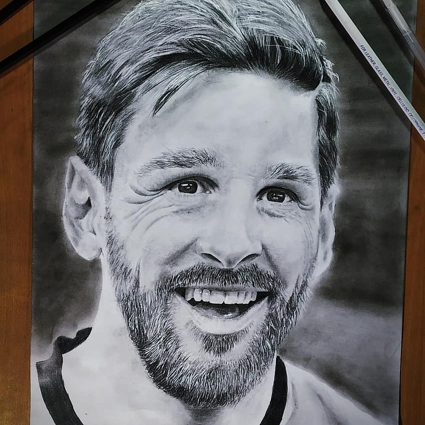 Lionel Messi Drawing, Pencil, Sketch, Colorful, Realistic Art HD phone wallpaper