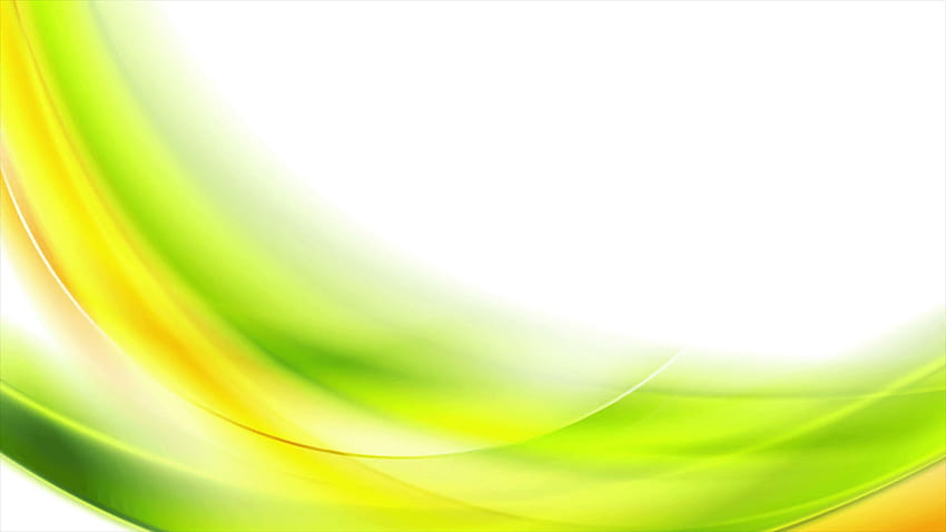 明るい緑のオレンジ色のぼやけた抽象的な波白い背景、背景緑 高画質の壁紙