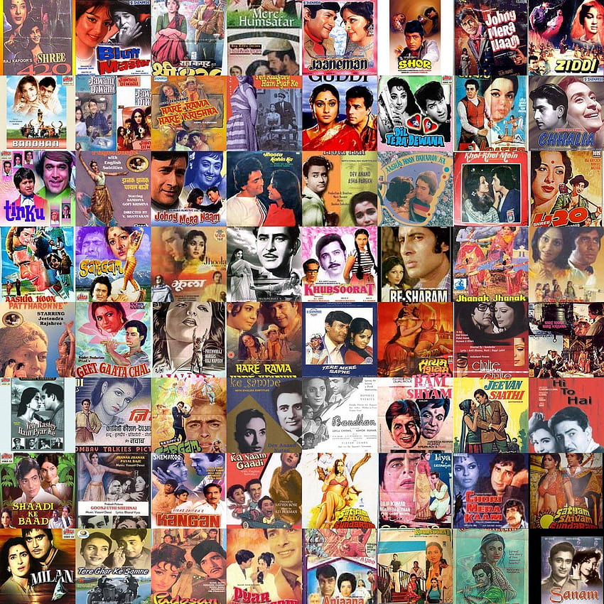 Collage de films de Bollywood, bollywood des années 90 Fond d'écran de téléphone HD