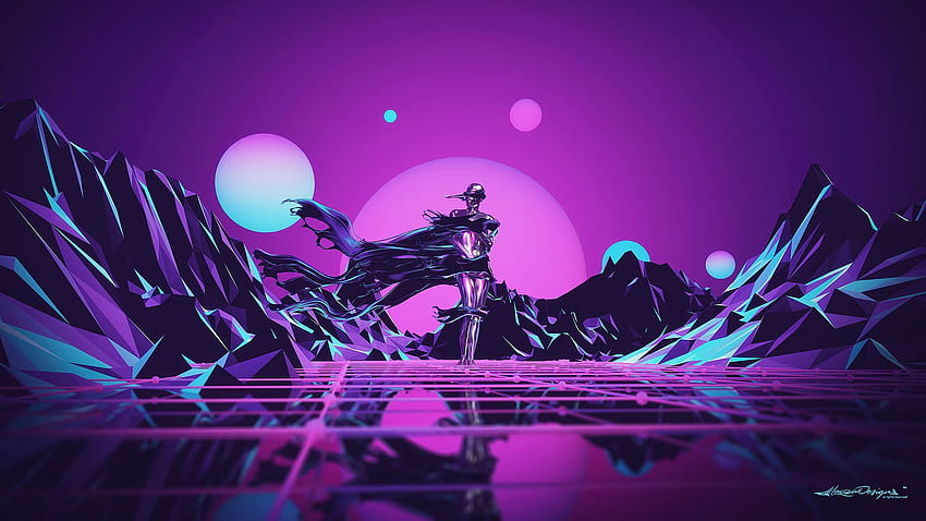 General 1920x1080 abstract Lacza low poly Retro style, retro vaporwave 1920x1080 HD wallpaper
