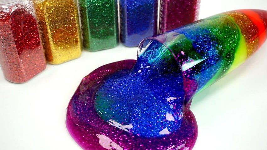 Как да си направим блестящ коктейл Rainbow Slime Направи си сам с цветове Slime, galaxy slime HD тапет