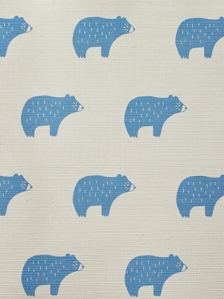 Chubby Bear' Grasscloth By Tea, cerulean HD phone wallpaper