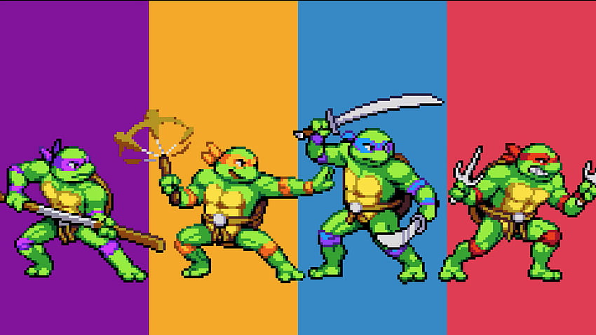 Dostajemy nową grę Teenage Mutant Ninja Turtles, która wygląda wspaniale, nastoletnie zmutowane żółwie ninja kontra shredder Tapeta HD