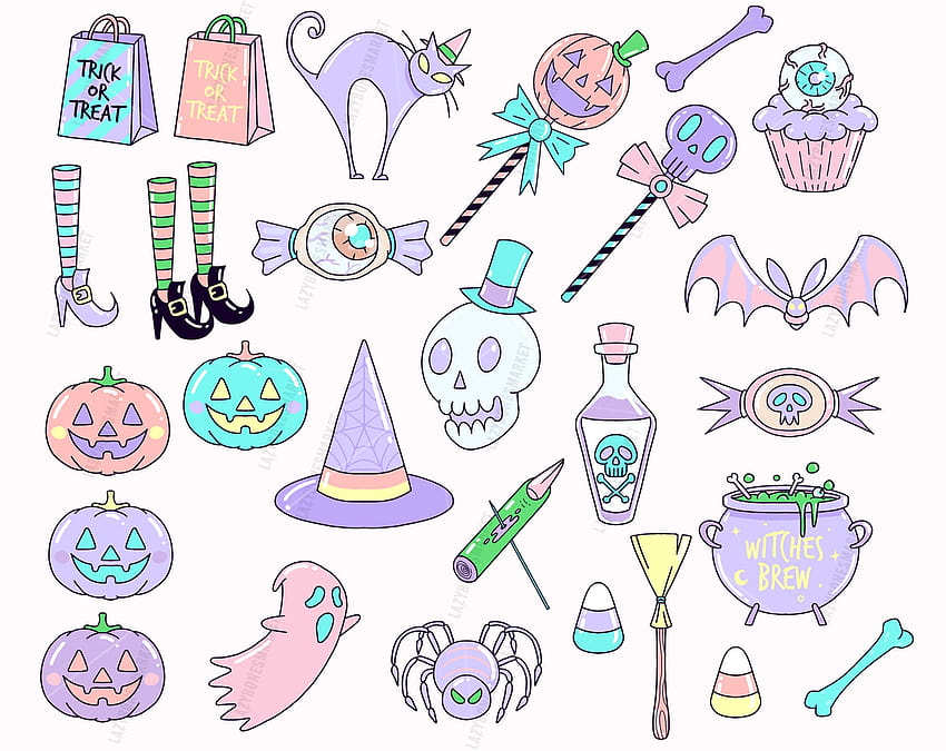 Pastel halloween planner clipart 27 pastel halloween, halloween pastels ...