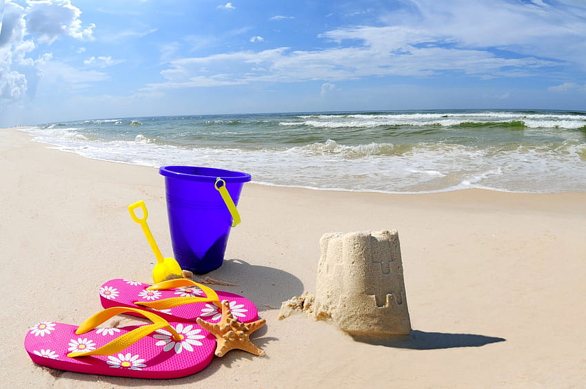 sand sea beach bucket sand castle scoop [3100x2059] for your , Mobile & Tablet HD wallpaper
