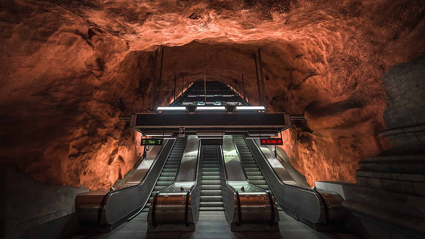 Stazione della metropolitana Radhuset Stoccolma Svezia U Sfondo HD