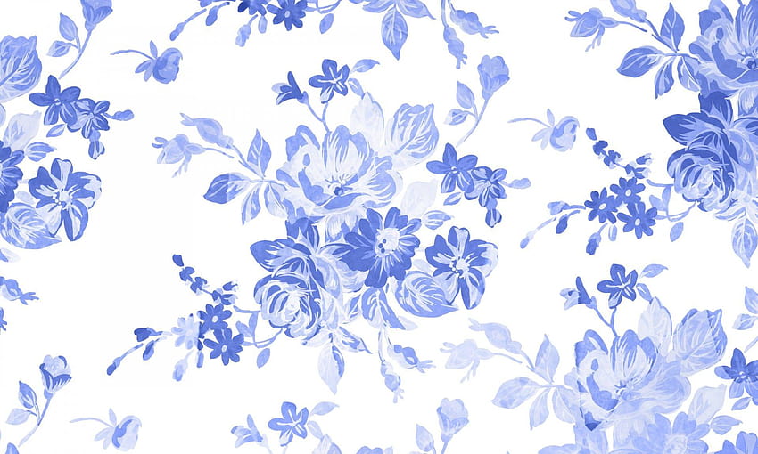 Vintage Blue Floral Pattern Wallpaper  Vintage flowers wallpaper Vintage  floral wallpapers Floral wallpaper