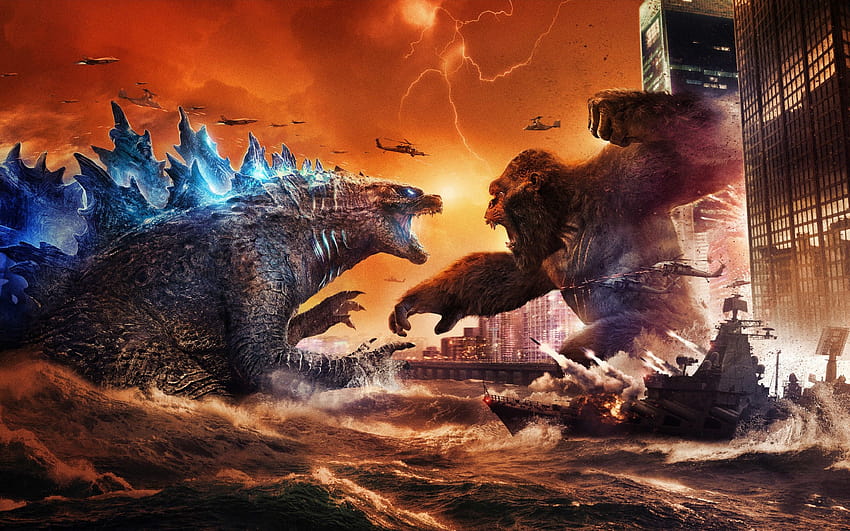Godzilla vs Kong , 2021 Film, Film, godzilla vs king kong 2021 Sfondo HD