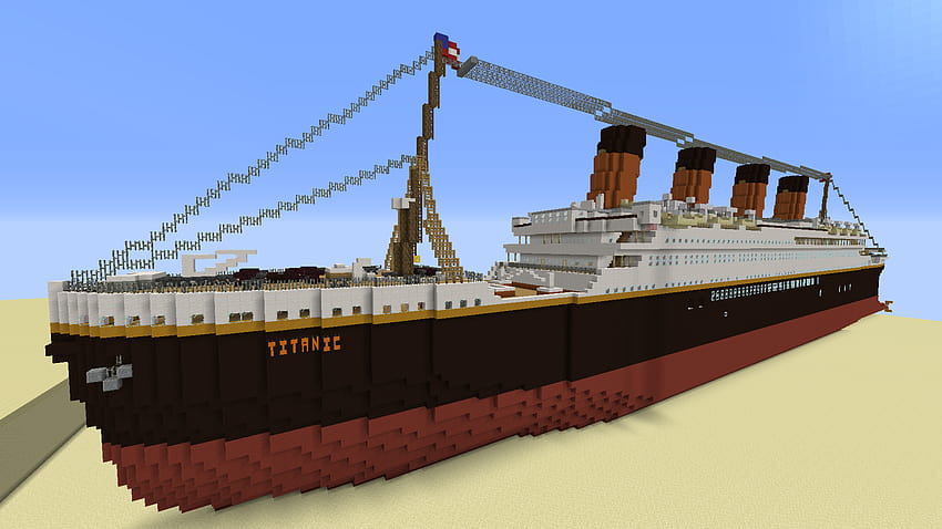 I've constructed a replica of the Titanic with full interiors on, minecraft titanic HD wallpaper