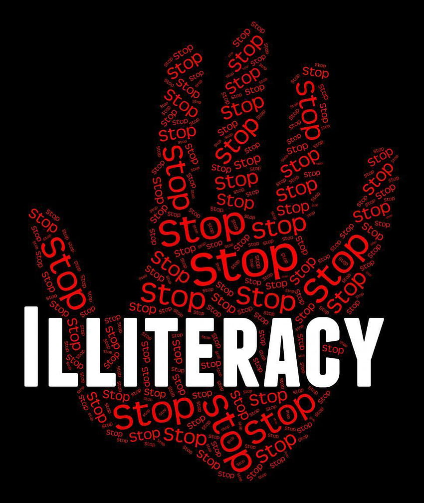 Get Stock of Stop Illiteracy Indicates Warning HD phone wallpaper