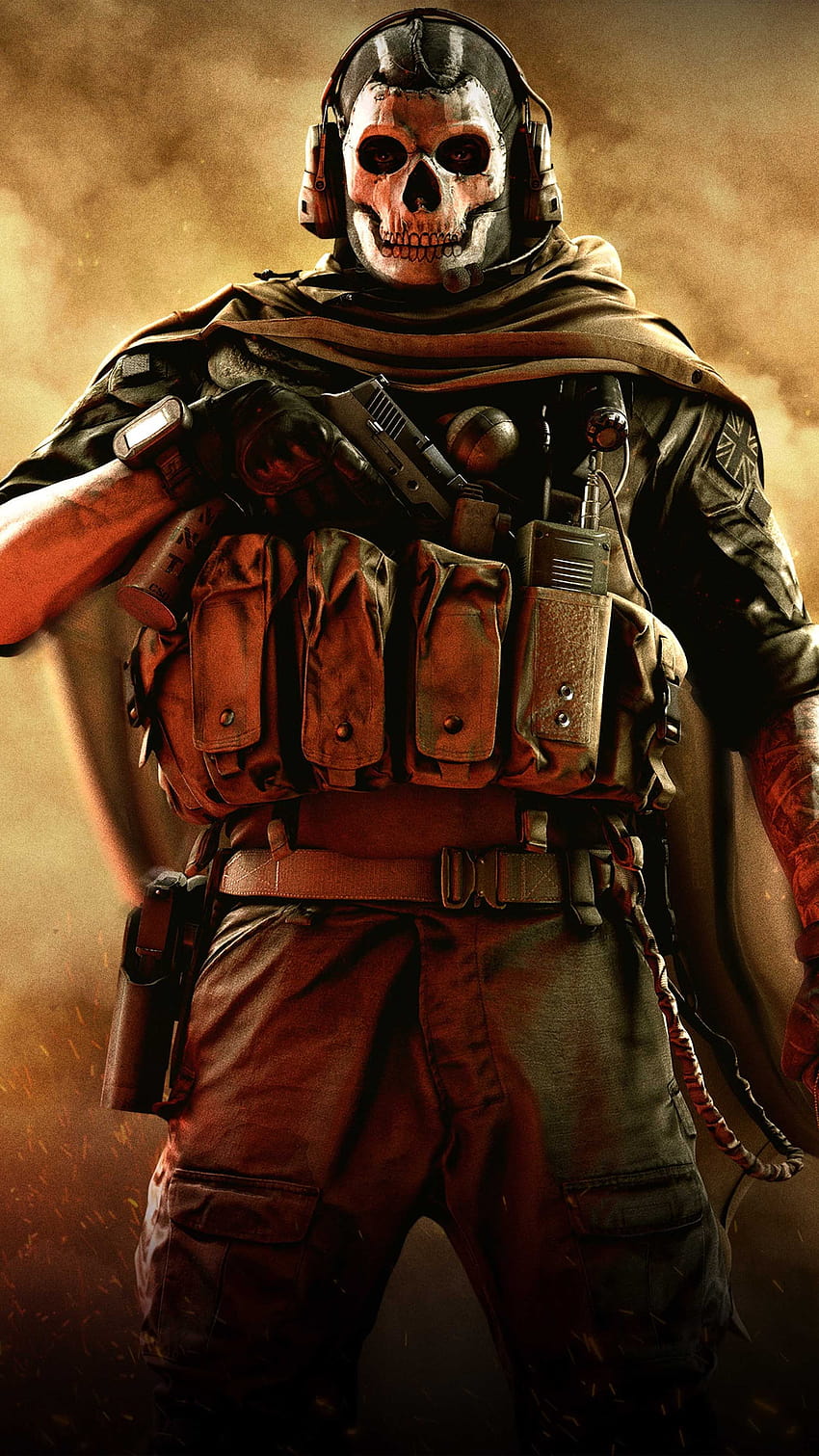 Maska czaszki Call of Duty Modern Warfare Ultra Mobile, cod mw1 android Tapeta na telefon HD
