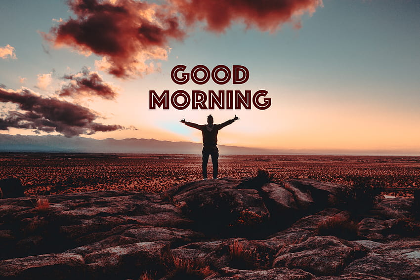 4250x2836 good morning, morning, inscription, victory, silhouette backgrounds, bom dia HD wallpaper