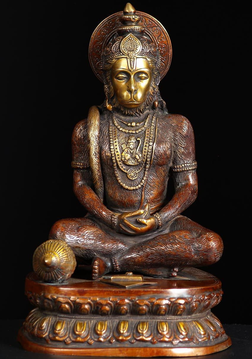 Ver la estatua de Hanuman en meditación 15, meditación Hanuman fondo de pantalla del teléfono